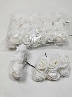 Цветы из фоамирана 3 см с фатином на металлической ножке. количество 72 шт.