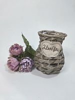 Кувшин плетёный. Пластик. Серый