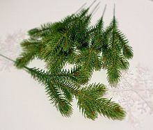 Ветка еловая на ножке 6 веток. Высота 27 см. Номер 3 уп - 10 шт. Цена указана за набор.