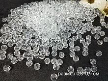 Бусины декоративные. Имитация под стекло. Упаковка 500 гр. Круглые 0,8*0,9 см Дырка насквозь