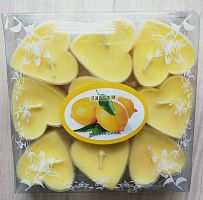 свечи чайные сердце 9 шт желтые