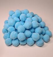 Помпоны плюшевые . Диаметр 2 см. Голубой. Упаковка 100 шт.