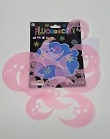 Флуоресцентные полумесяцы.  Цвет розовый. Пластик. Набор 8 шт.