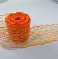 Кружево "оранжевое" 1шт, ширина 4,5 см, длина 4,5 м