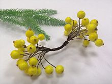 Тычинки "Рябина" Желтая, 40 шт, ягода 1см