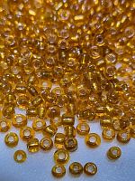 Бисер круглый блестящий. Огонёк  Размер 10/0. Цвет горчично оранжевый. Номер 5. Производство Китай.