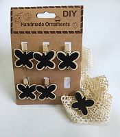 Прищепки декоративные с меловой доской "бабочка"