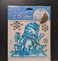 Наклейки новогодние объёмные.  ASC-002. Снеговик.