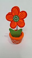 Держатель для фото с прищепкой. Цветочек 2 оранжевый
