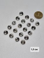 Стразы пришивные. Круг. Стекло. Прозрачные 1,0 см.