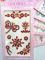 Наклейки стразы акриловые прозрачные №2 "Красные"