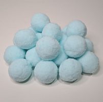 Помпоны плюшевые. Диаметр 4 см. Голубой. Упаковка 20 шт.