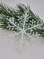 Снежинки пластиковые. Упаковка 3 шт. Размер 11 см.