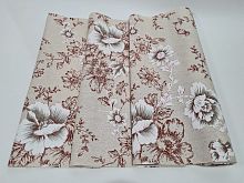 Ткань лён.  Белые цветы.  Ширина 48 см, длина 4,5 м.