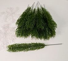 Ветка еловая на ножке одна ветка. Высота 23 см. Номер 2 уп-10 шт. Цена указана за набор