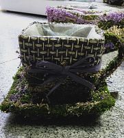 Кашпо сухоцвет кружка квадратная с блюдцем фиолетовый