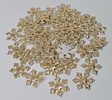 Снежинки. Декоративный элемент.  Размер 2.5 см. Цвет золото. Упаковка 50 шт.