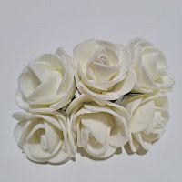 Цветы из фоамирана 3,5 см на металлической ножке. Цвет кремовый. Букет 6 цветов.
