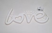 Светодиод LOVE. 3 режима. Свет тёплый жёлтый. Длина 20 см. Вес 50 гр.