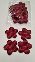 Вырубка из ткани.  Цветочек 4 см. Цвет бордовый