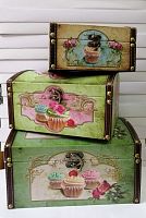 Деревянные декоративные сундуки №2. Набор 3в1