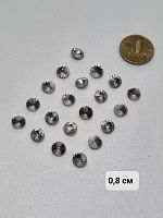 Стразы пришивные. Круг. Стекло. Прозрачные 0,8 см.