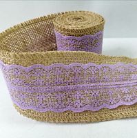 Тесьма с кружевом "Сиреневая", длина: 2 м, ширина: 6 см