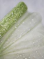 Светло зеленая органза  с крошкой, 3 метра ширина 50 см