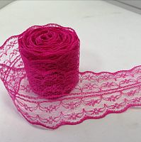 Кружево "малиновое" 1шт, ширина 4,5 см, длина 4,5 м