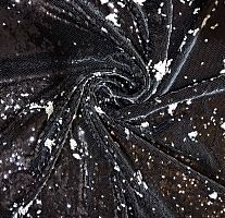 ткань с пайетками 100*1300 см черный с белым