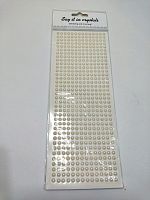 Наклейки жемчуг- полубусины.  Блистер 32*10 см.