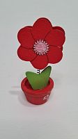 Держатель для фото с прищепкой. Цветочек 3 красный