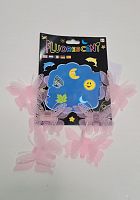 Флуоресцентные объёмные бабочки. Набор 6 шт. Пластик. Цвет розовый.