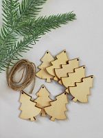 Деревянные ёлочки на ёлку, 8 шт. 4,5 см