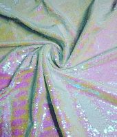 ткань с пайетками 100*130 см белая и белая с голограммой