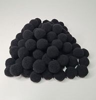 Помпоны плюшевые . Диаметр 2 см. Черный. Упаковка 100 шт.