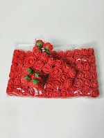 цветы из фоамирана 2 см на металлической ножке. Цвет красный (144 шт)